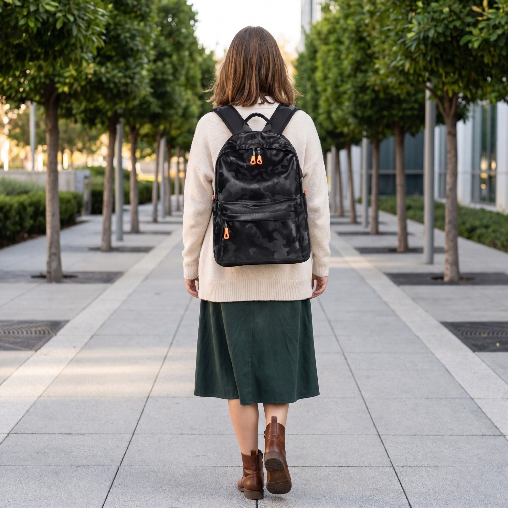 Stylish Camouflage Laptop Backpack - Lightweight  School & Travel Bag for Men and Women