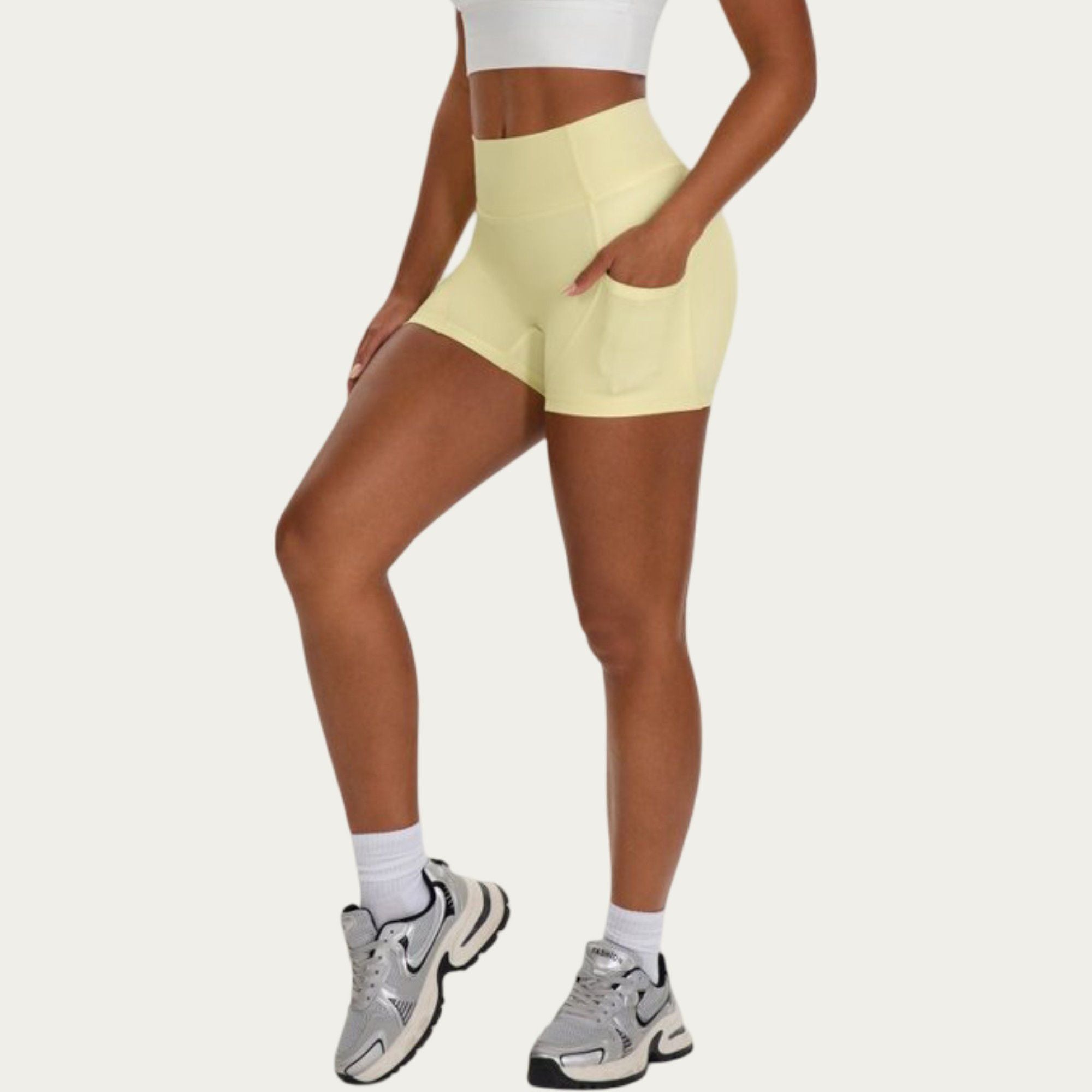 Anna-Kaci Active Women's High Waist Biker Shorts with Side Pockets and Smooth Stretch Fit