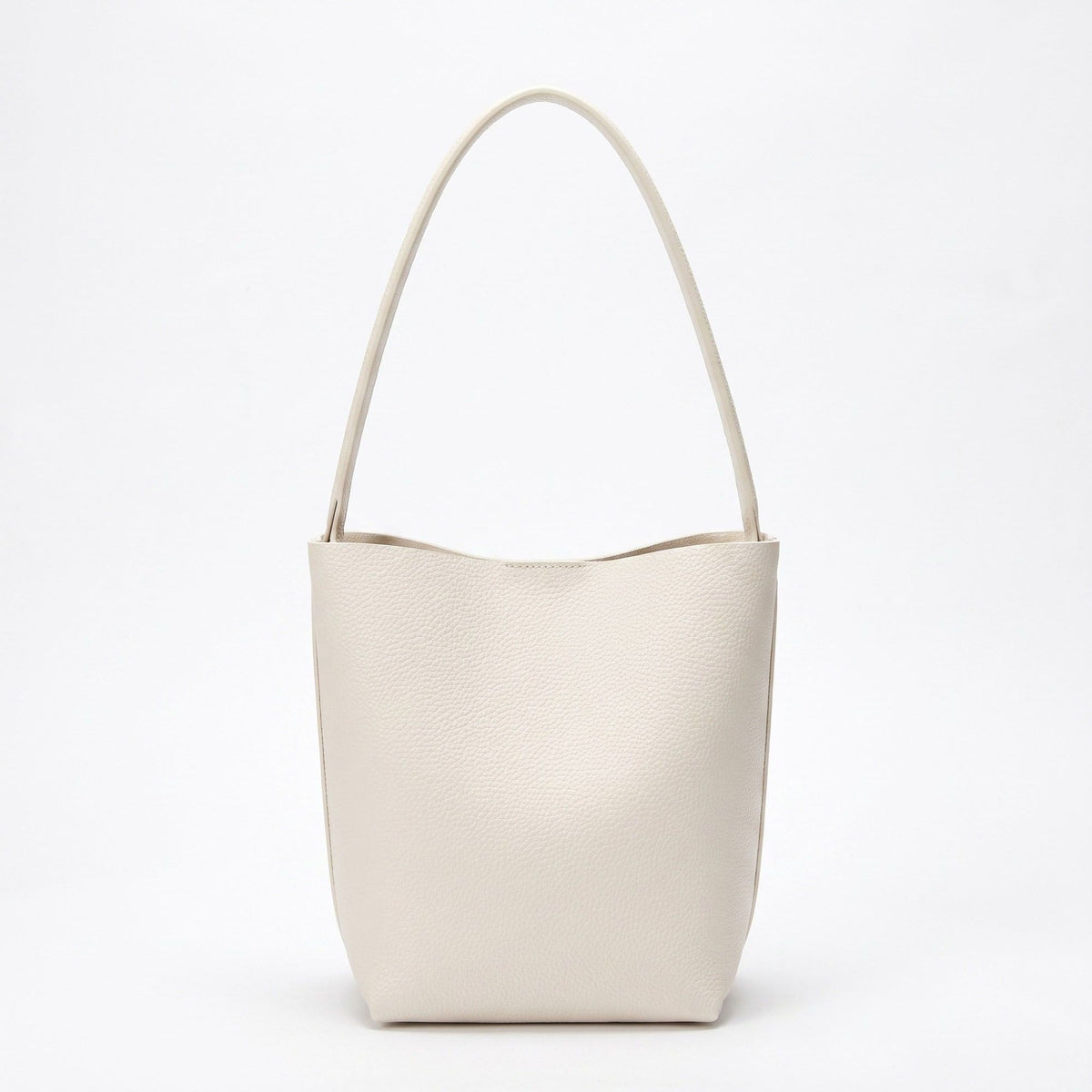 Textured Bucket Shoulder Bag with Long Strap and Soft Structured Silhouette 8.5x6.7x2.5in