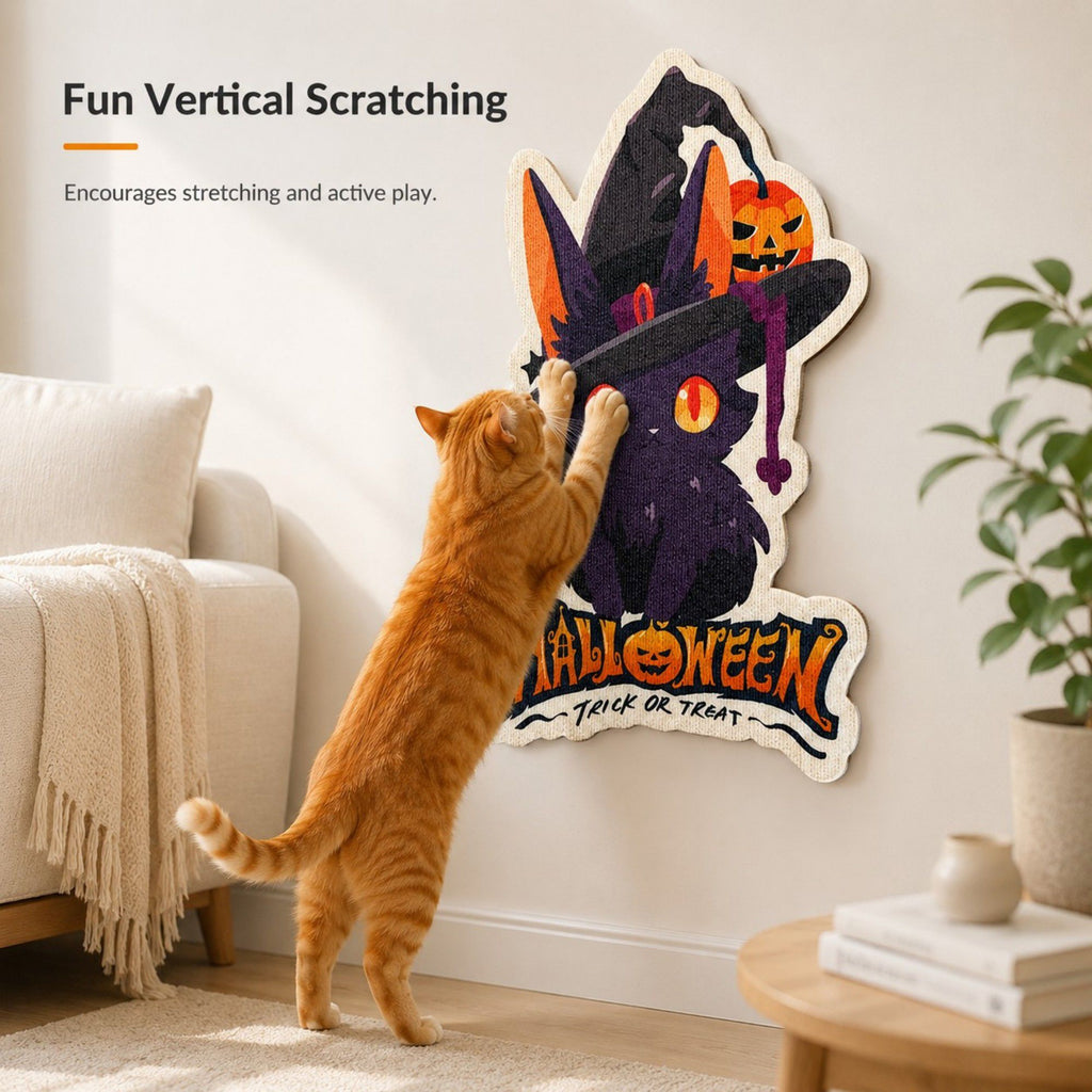Halloween Self-Adhesive Cat Scratcher Pad for Walls and Furniture 31.5 x 19.7 in
