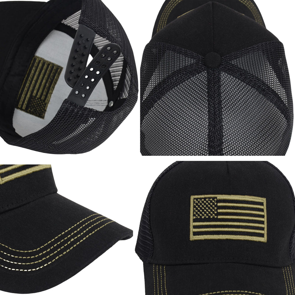 Alilang American Flag Trucker Hat Classic Embroidered Baseball Cap Mesh Adjustable Cap for Men Women