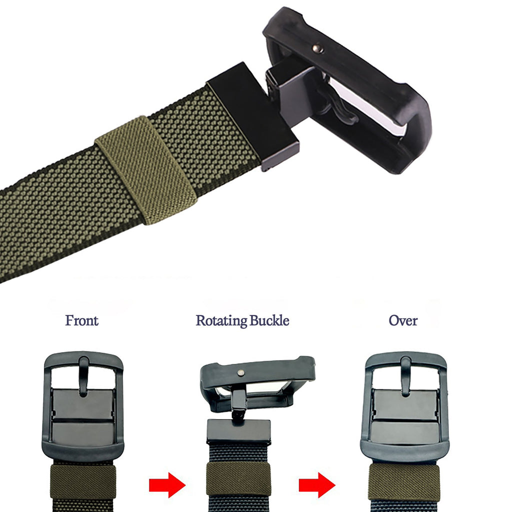 Anna-Kaci Women's Reversible Belt - Adjustable Military-Style Belt with Stainless Steel Buckle