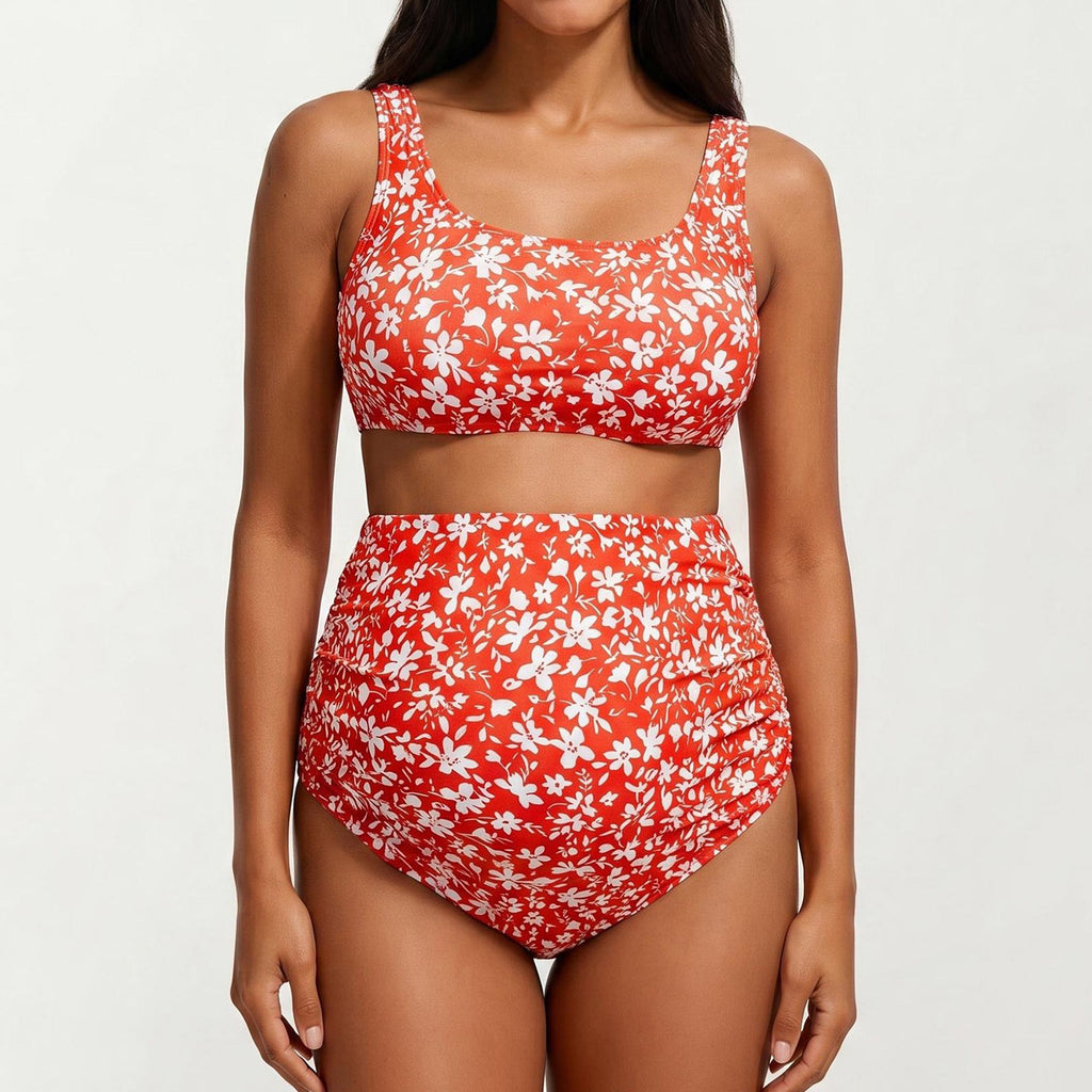 Anna-Kaci Swim Women's Halter Neck One-Piece Maternity Swimsuit with Starfish Detail and High Slit Skirt Cover-Up