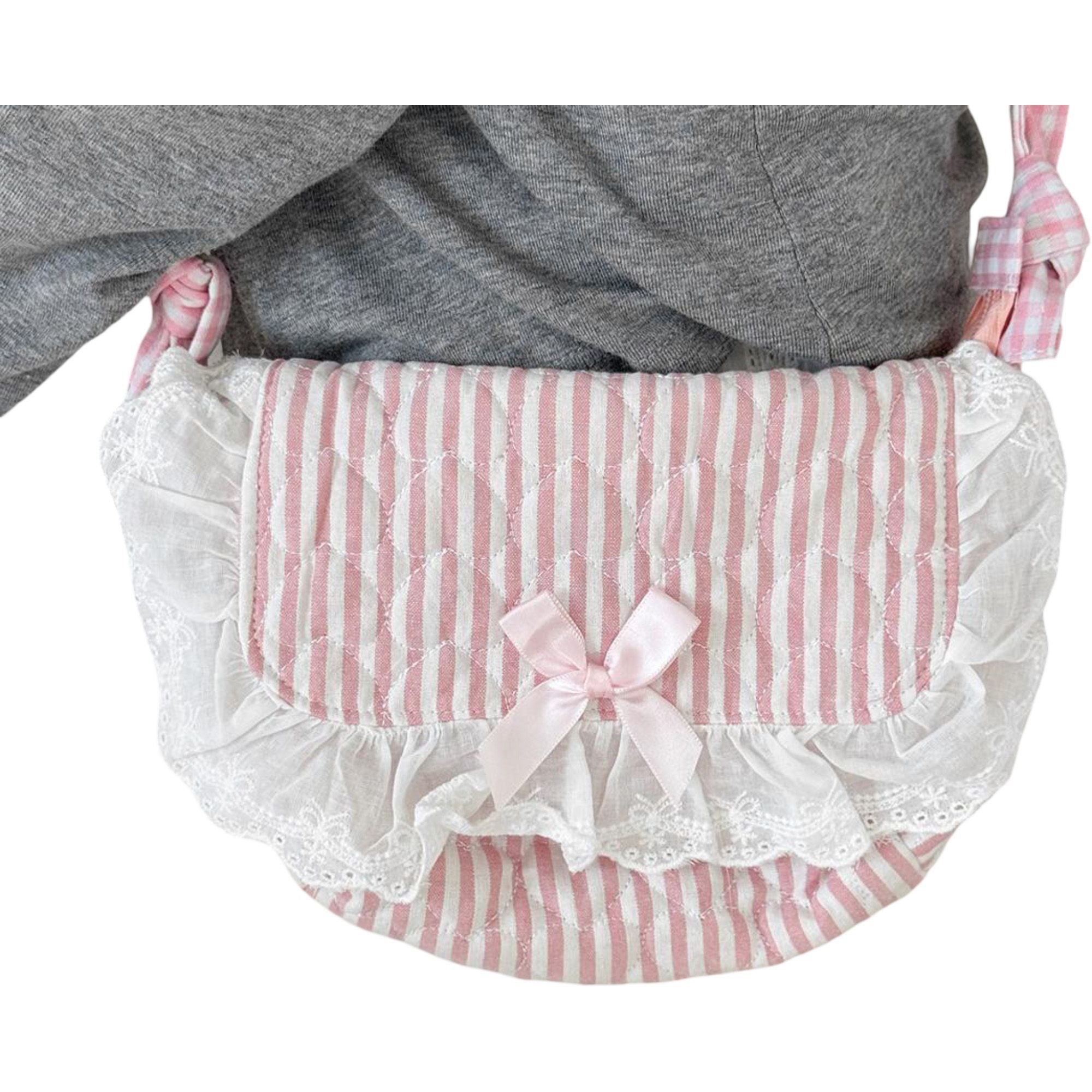 Cotton Crossbody Bag with Zipper Closure and Interior Pocket