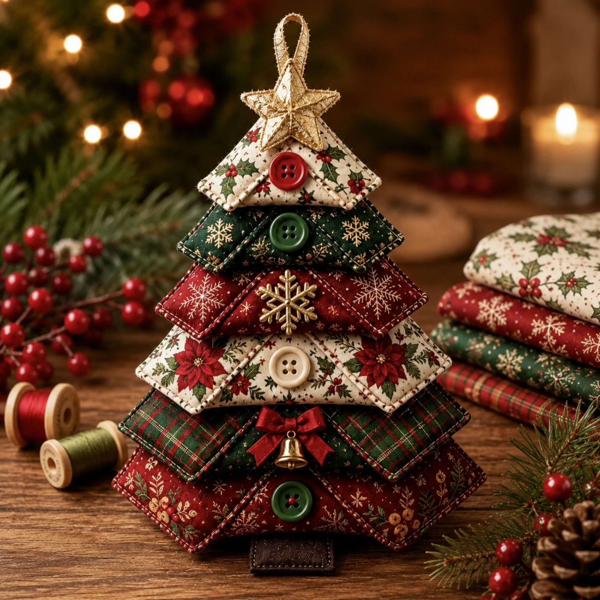 Halloween Layered Fabric Tree Ornament DIY Sewing Kit