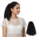 12-Inch Yaki Straight Ponytail Extension Fluffy Thick Drawstring Synthetic Hairpiece with Adjustable Clips for Women