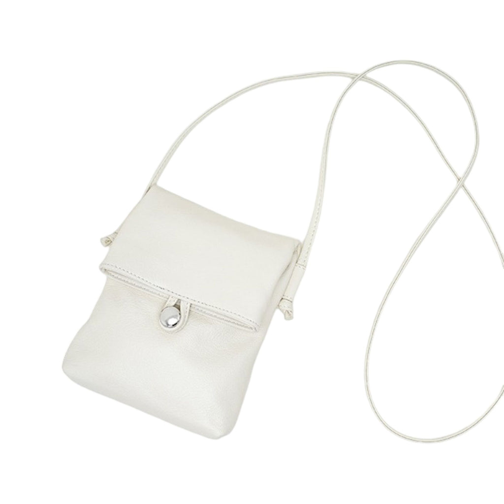 Leather Phone Crossbody Bag with Flap Closure Slim Wallet Design and Adjustable Strap