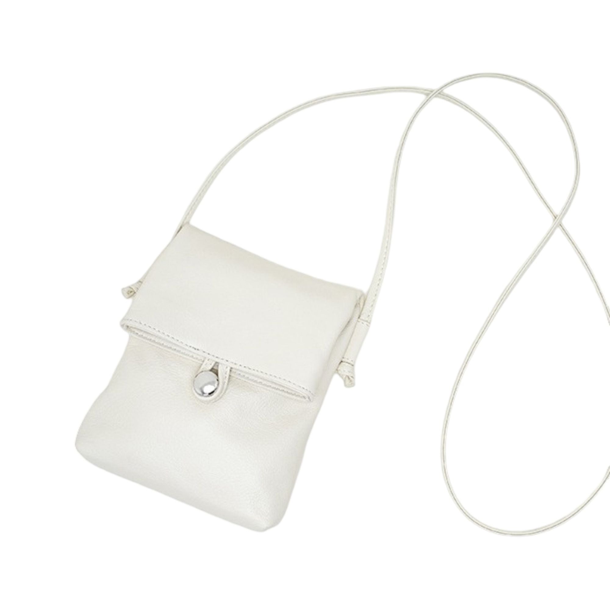 Leather Phone Crossbody Bag with Flap Closure Slim Wallet Design and Adjustable Strap