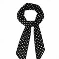 Polka Dot Skinny Neck Scarf with Pointed Ends
