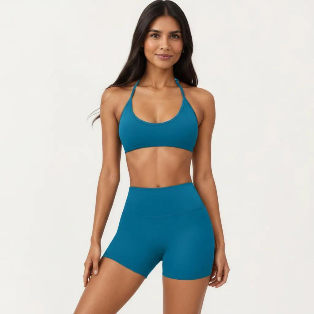 Anna-Kaci Active Women's Halter Sports Bra with Open Back and Smooth Stretch Athletic Fit