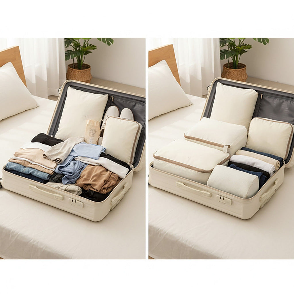 Travel Packing Cube Set Lightweight Zipper Storage Bags Luggage Organizer Multi Size Clothing Packing Set