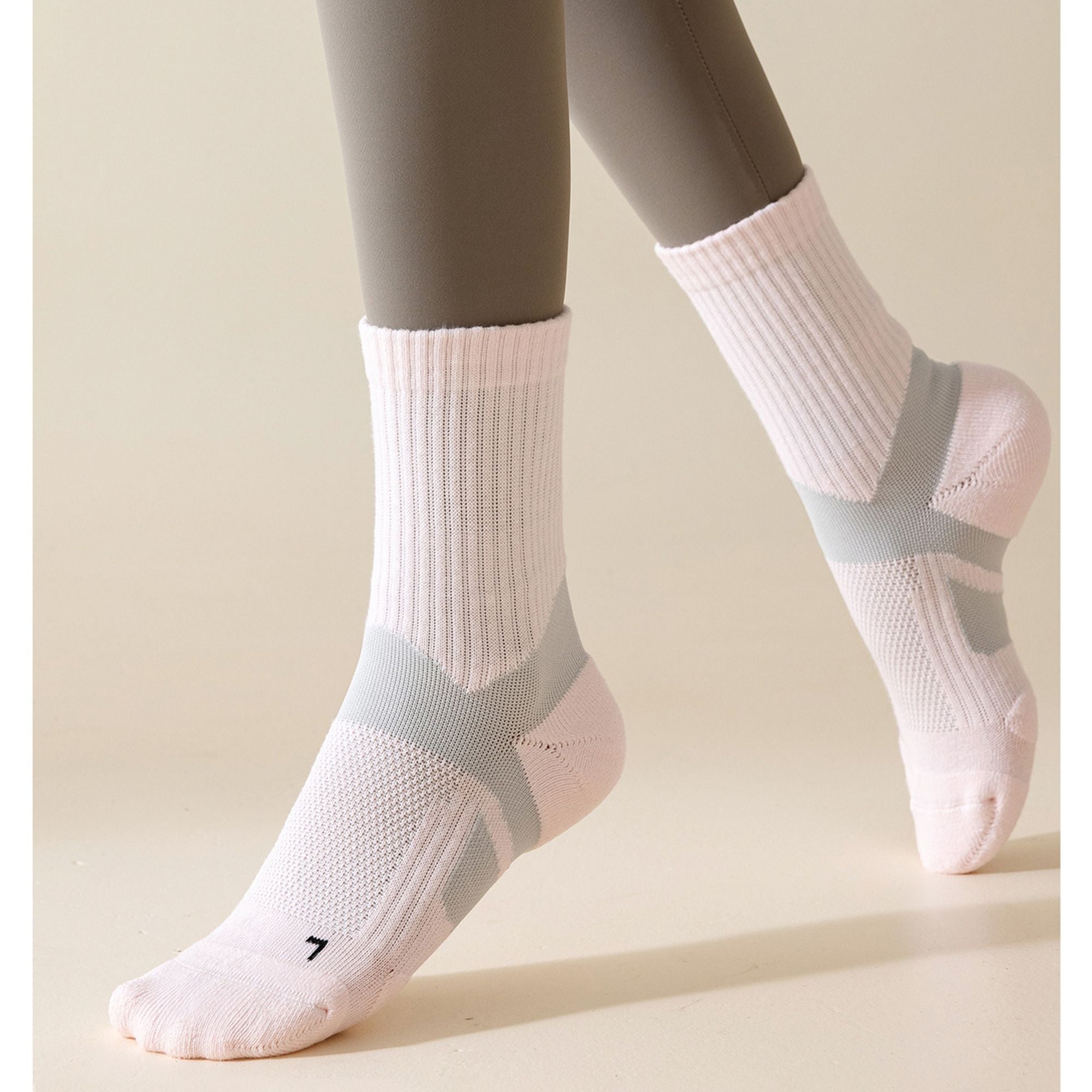 Anna-Kaci Women's 3-Pair Pack Cushioned Sports Crew Socks with Arch Support Mesh Panels and Ankle Compression
