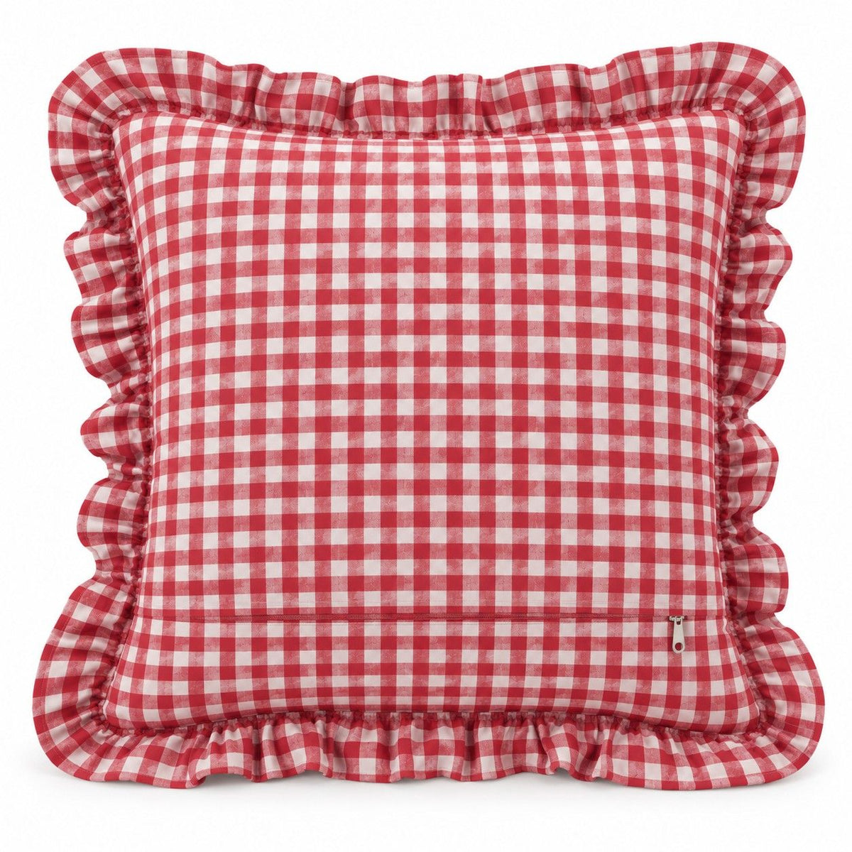 2 Pack Gingham Check Ruffle Throw Pillow Covers 18 x 18 Inch