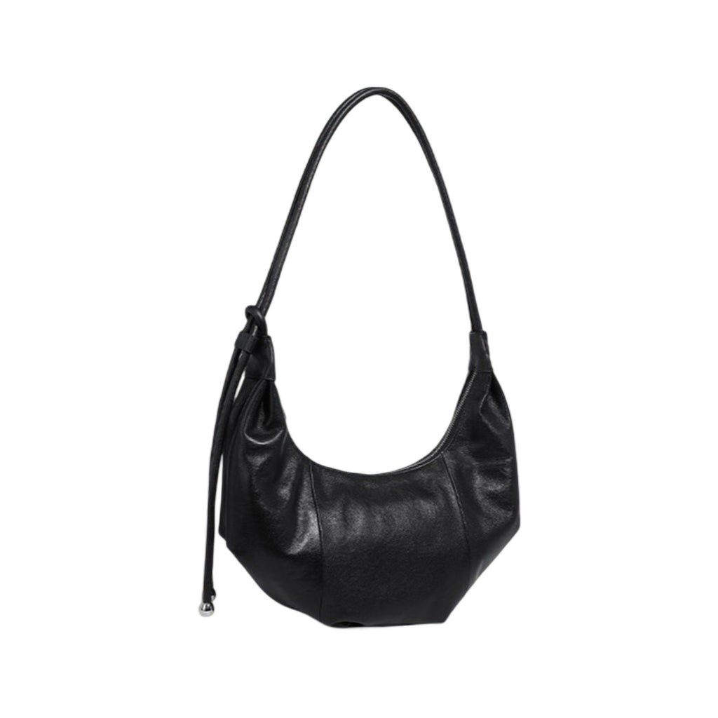 Slouchy Crescent Shoulder Bag with Genuine Leather Finish and Adjustable Strap