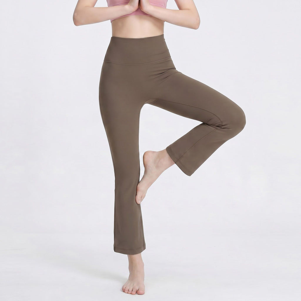 High Waist Flare Yoga Pants with Wide Waistband Smooth Stretch Pull On Workout Lounge Pants