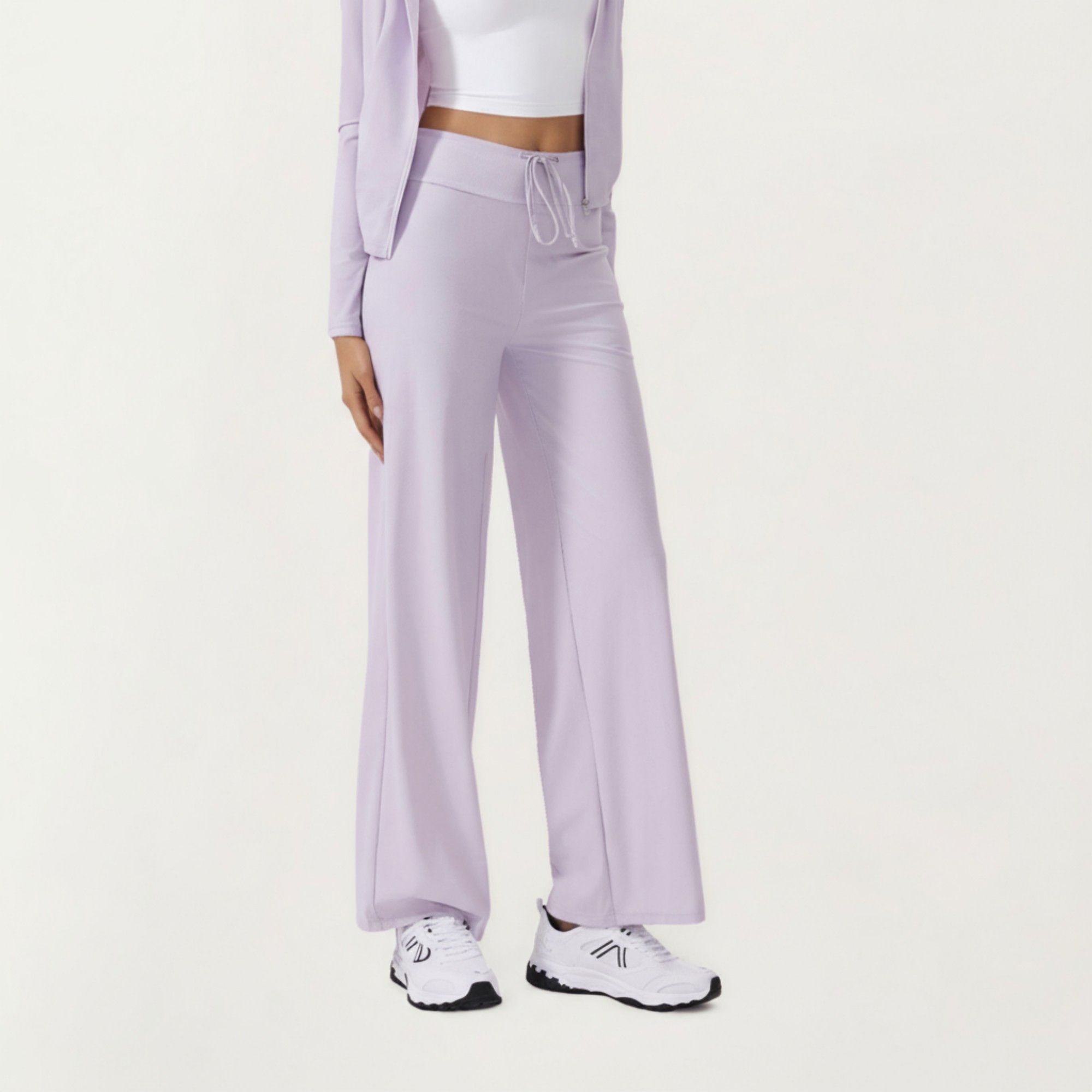 Anna-Kaci Active Women's High Waist Wide Leg Sweatpants with Drawstring Waistband