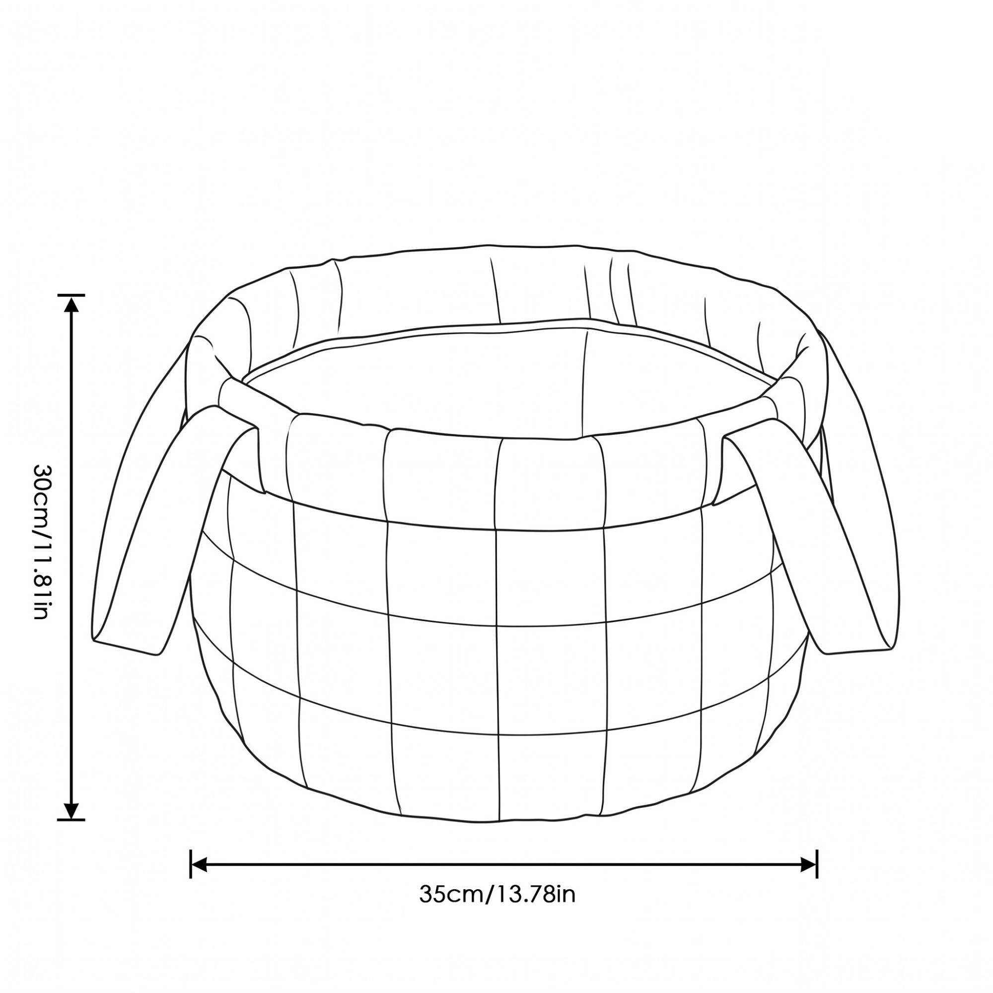 Quilted Floral Storage Basket with Handles for Home Organization