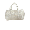 Quilted Cotton Duffel Bag with Floral Print and Double Handle Design