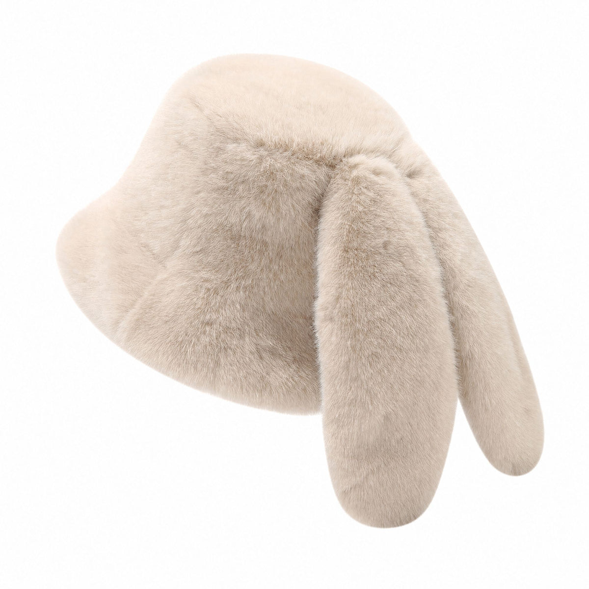 Plush Bunny Ear Bucket Hat Soft Winter Cold Weather Fashion Hat
