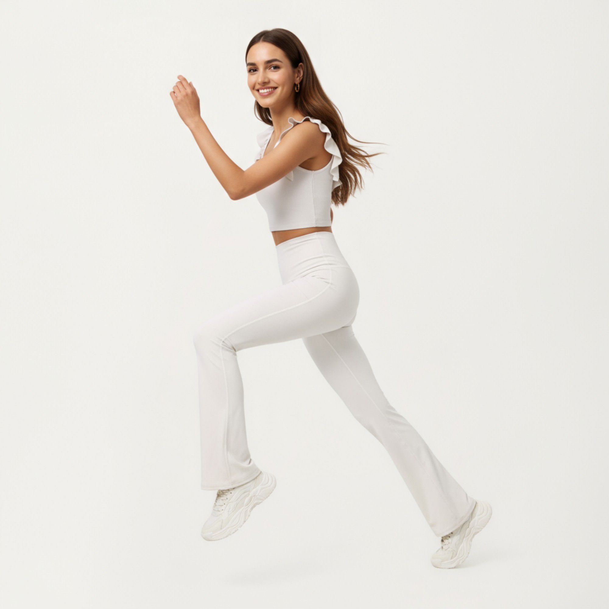Anna-Kaci Active Women's High Waist Flare Sweatpants with Slim Fit Stretch Fabric