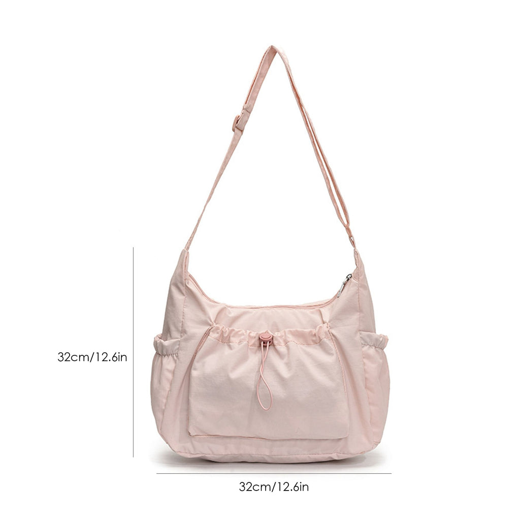 Lightweight Hobo Shoulder Bag with Adjustable Strap and Multiple Pockets