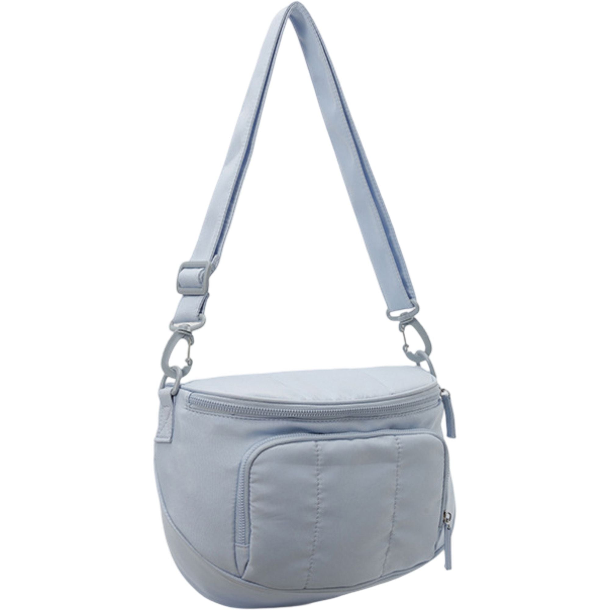 Crossbody Shoulder Bag with Multiple Zip Pockets and Adjustable Strap