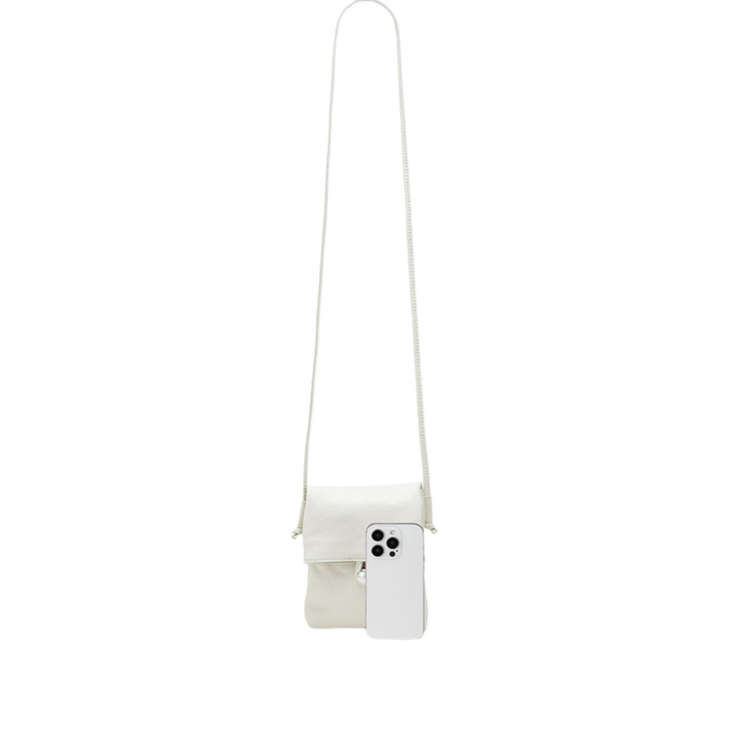 Leather Phone Crossbody Bag with Flap Closure Slim Wallet Design and Adjustable Strap