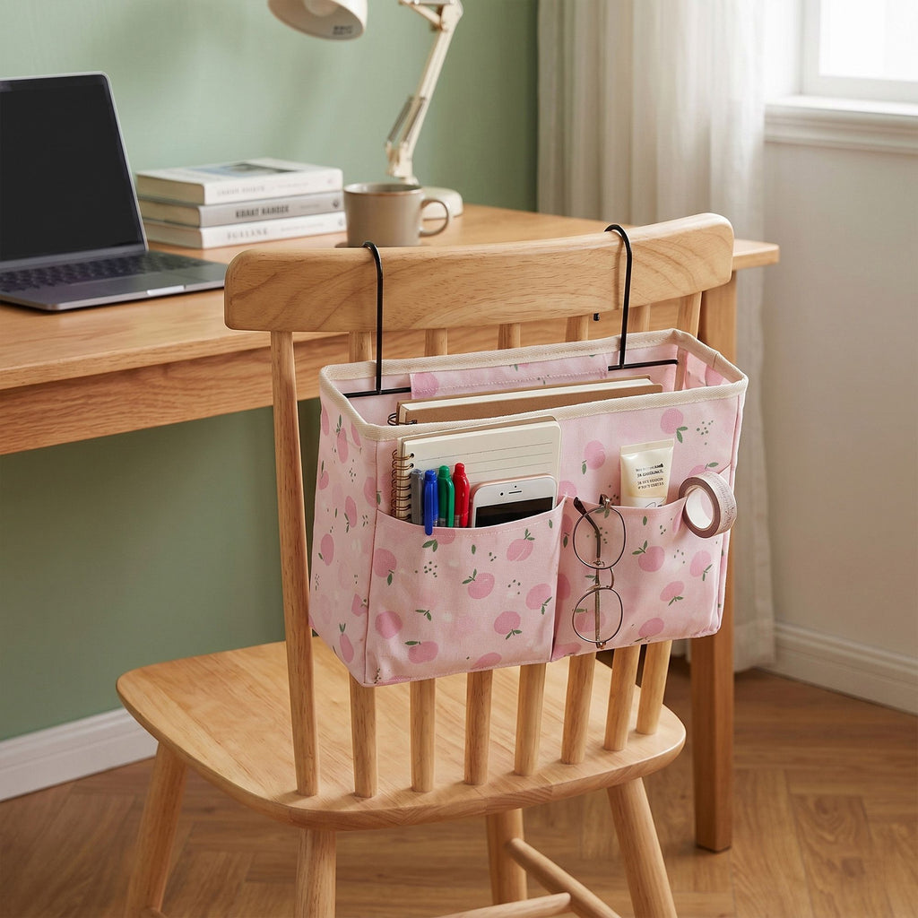 Bedside Hanging Storage Organizer with Multiple Pockets Desk Side Storage Caddy for Dorm Bedroom