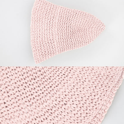 Anna-Kaci Crochet Raffia Bucket Hat Lightweight Foldable Wide Brim Sun Hat for Stylish Summer Protection