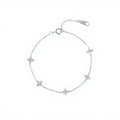 Women's Delicate Chain Bracelet with Crystal Clover Charms