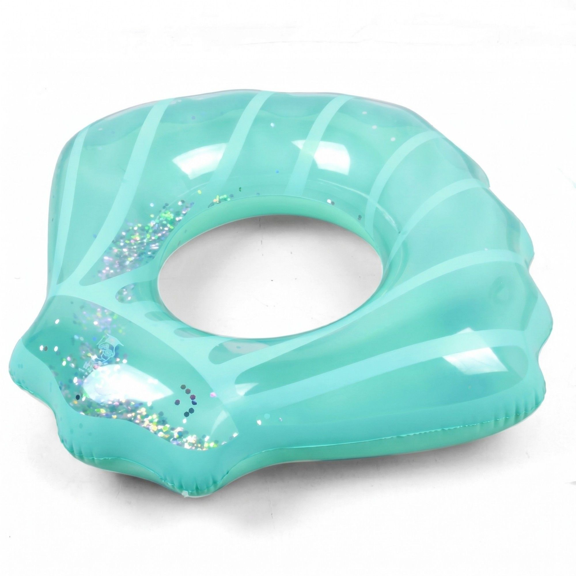 Icing Drip Inflatable Pool Float Ring with Glitter Confetti Durable PVC Swim Tube for Pool Beach Lake 39.4x43.3in
