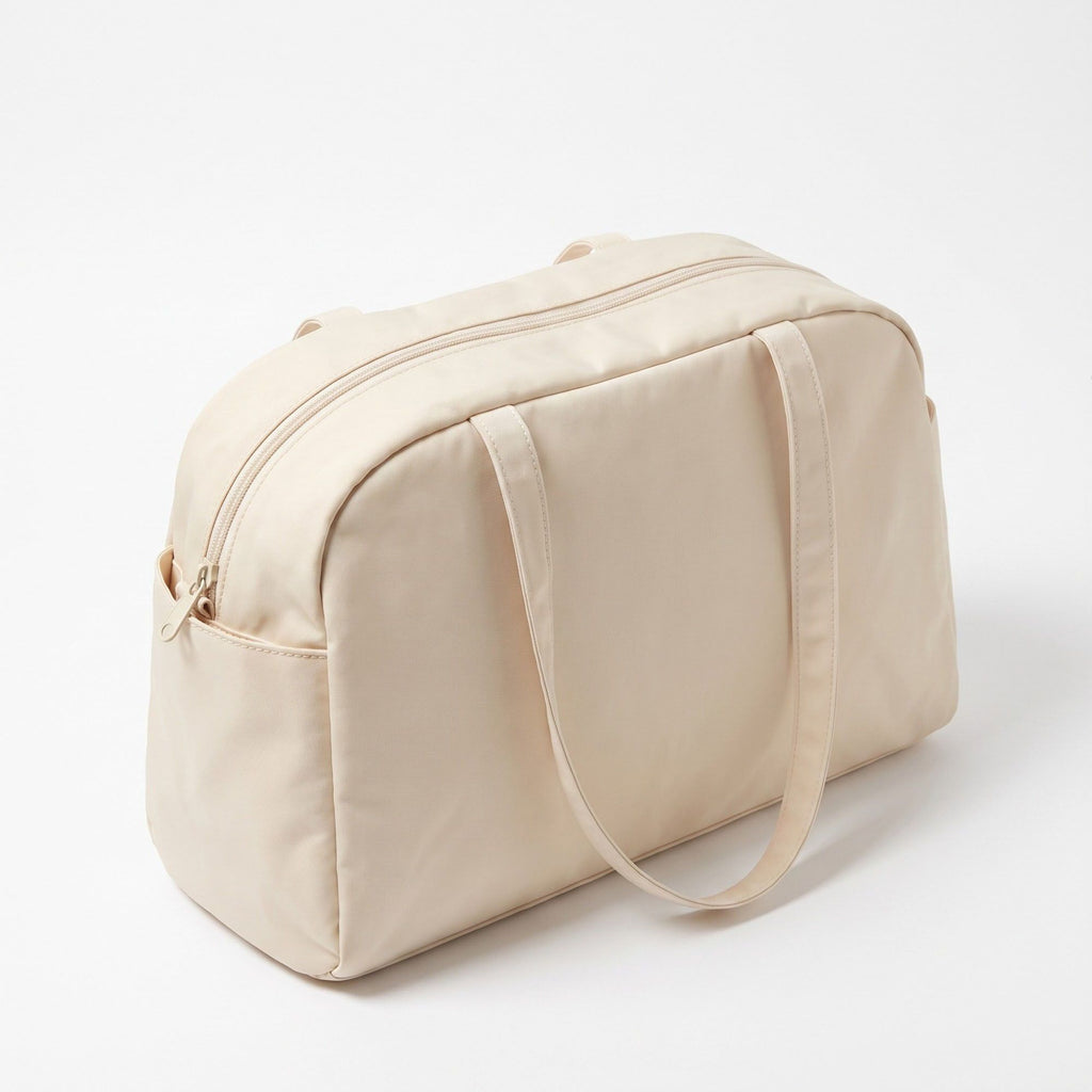 Lightweight Shoulder Tote Bag with Top Zipper and Exterior Side Pockets 12x8x3.5in