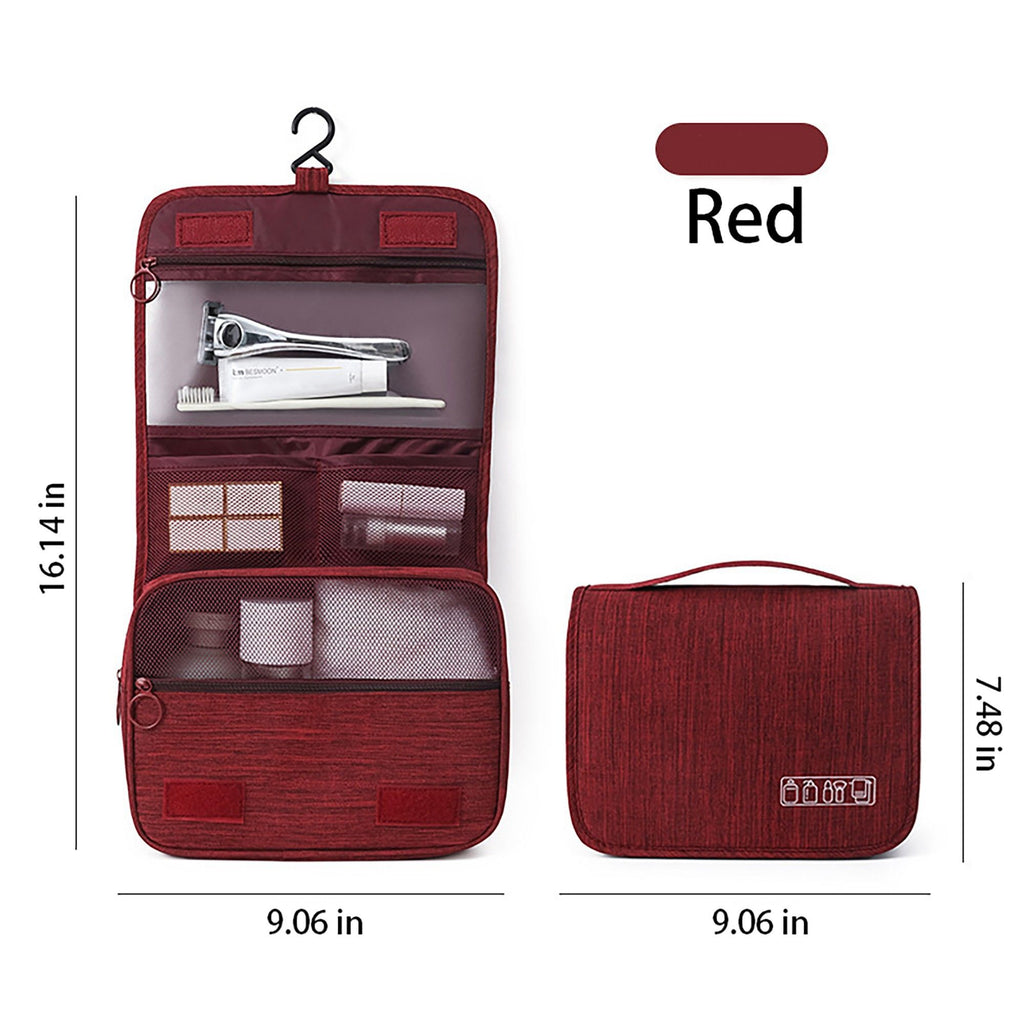 Hanging Toiletry Bag with Multiple Compartments Zipper Closure Travel Organizer Cosmetic Storage Case Portable