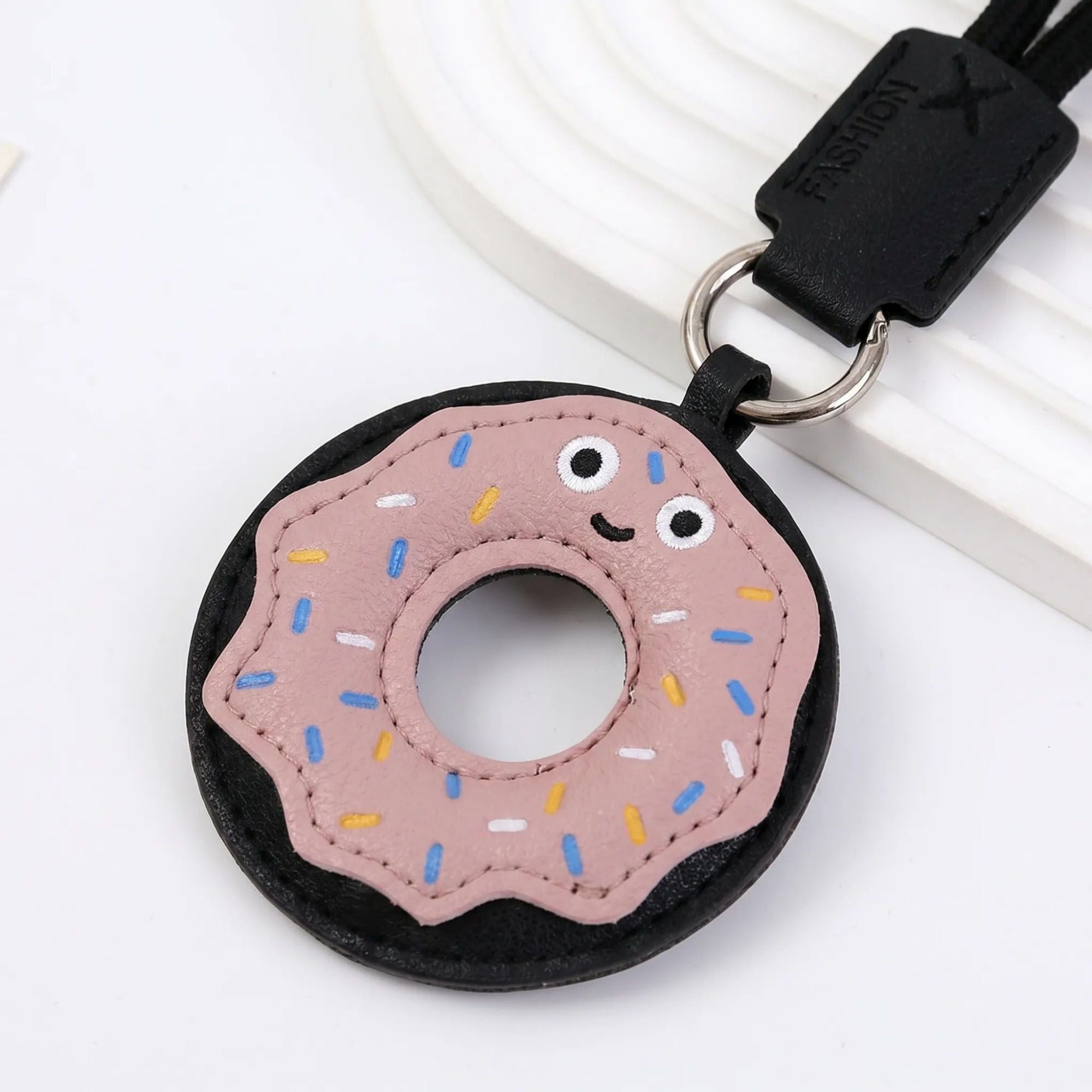 2-Piece Womens Padded Bag Charm with Hanging Strap and Stitched Detail