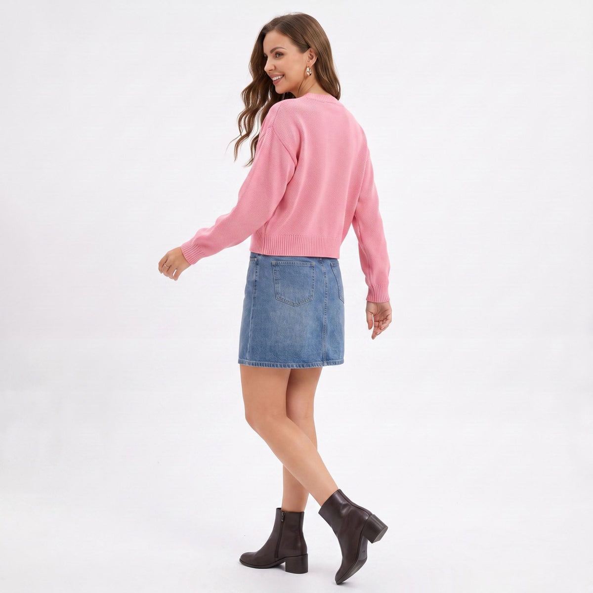 Tie Front Knit Cardigan Sweater with Long Sleeves