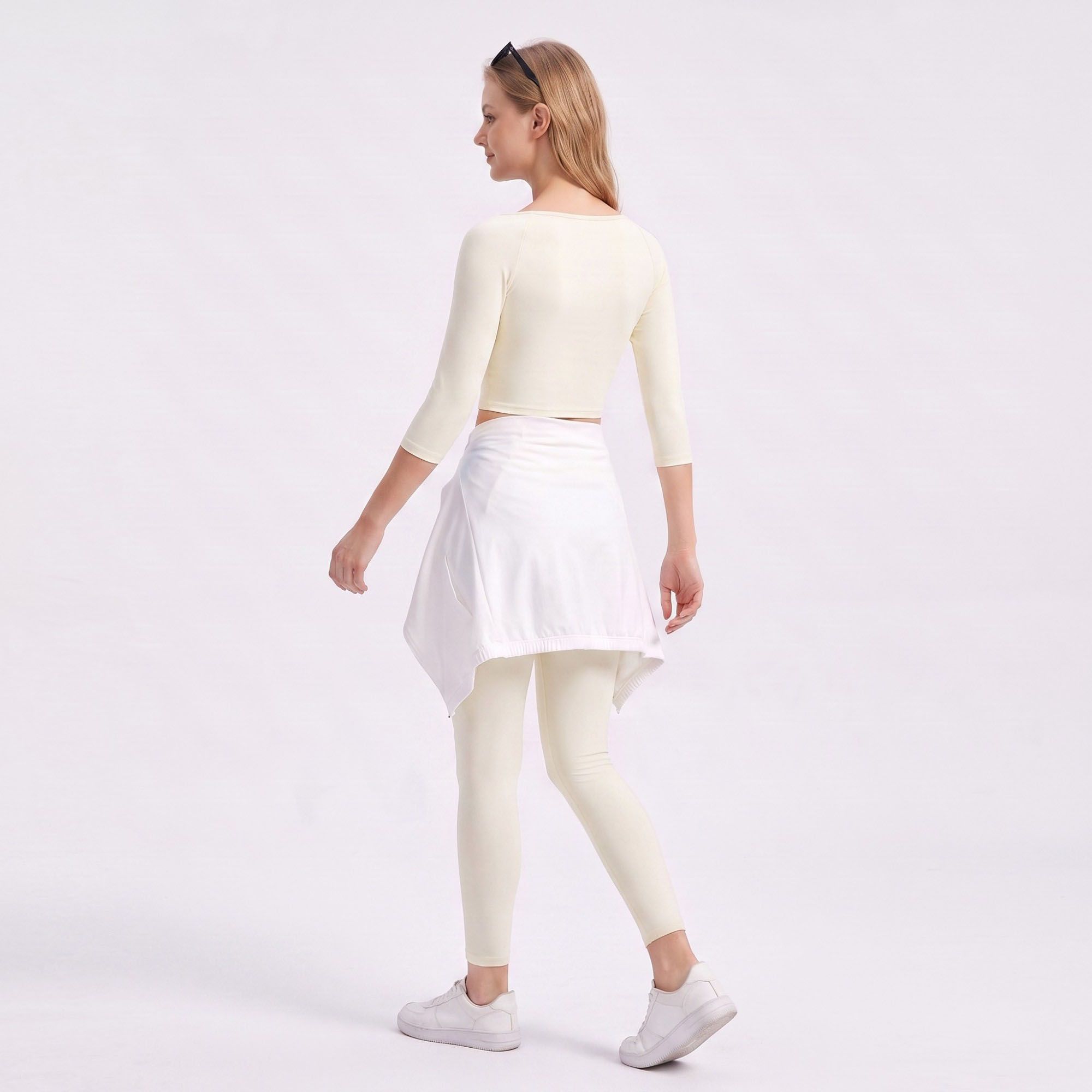Off Shoulder 3/4 Sleeve Crop Workout Top