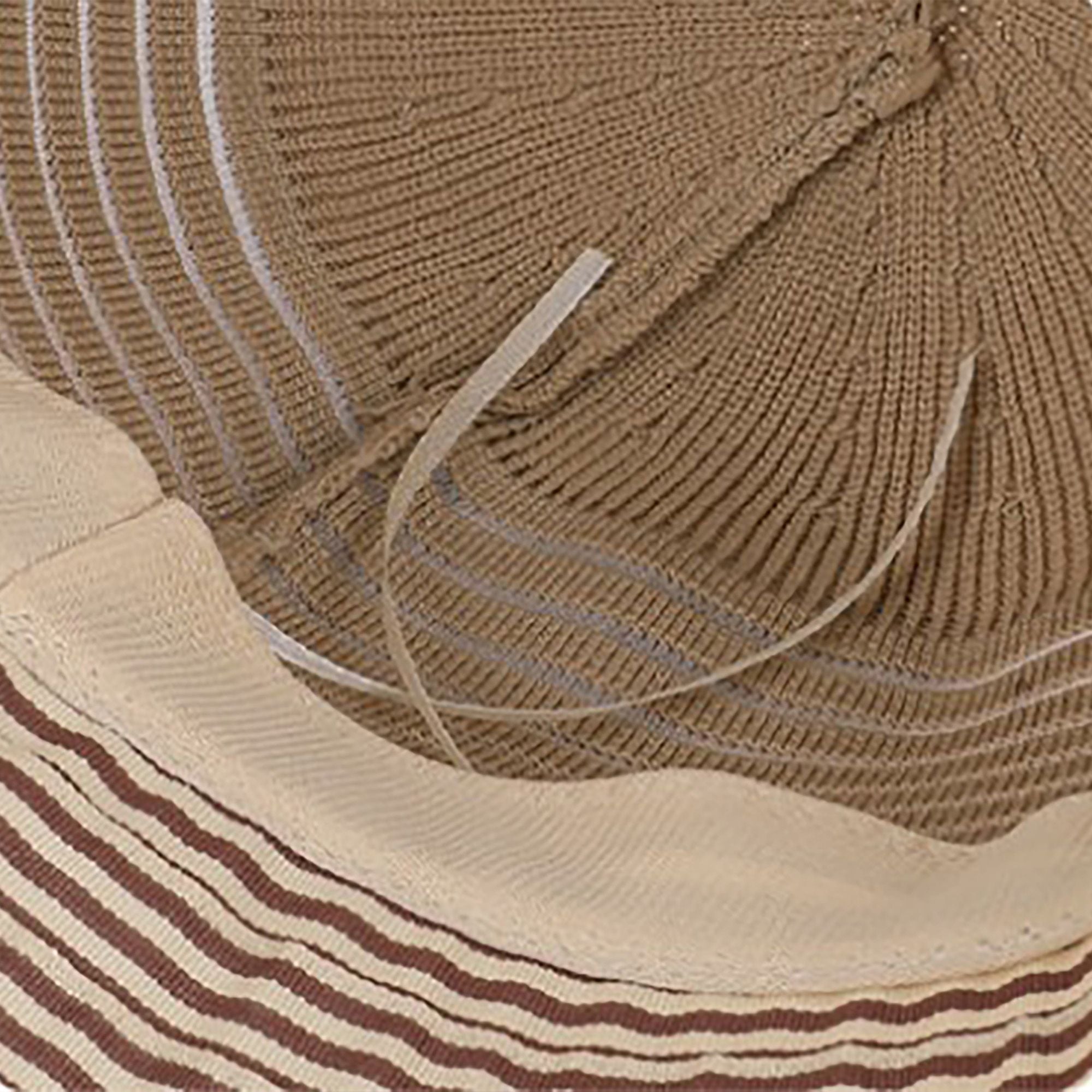 Anna-Kaci Womens Wide Brim Straw Sun Hat with Contrast Stripe Brim Bow Detail Lightweight Beach Hat