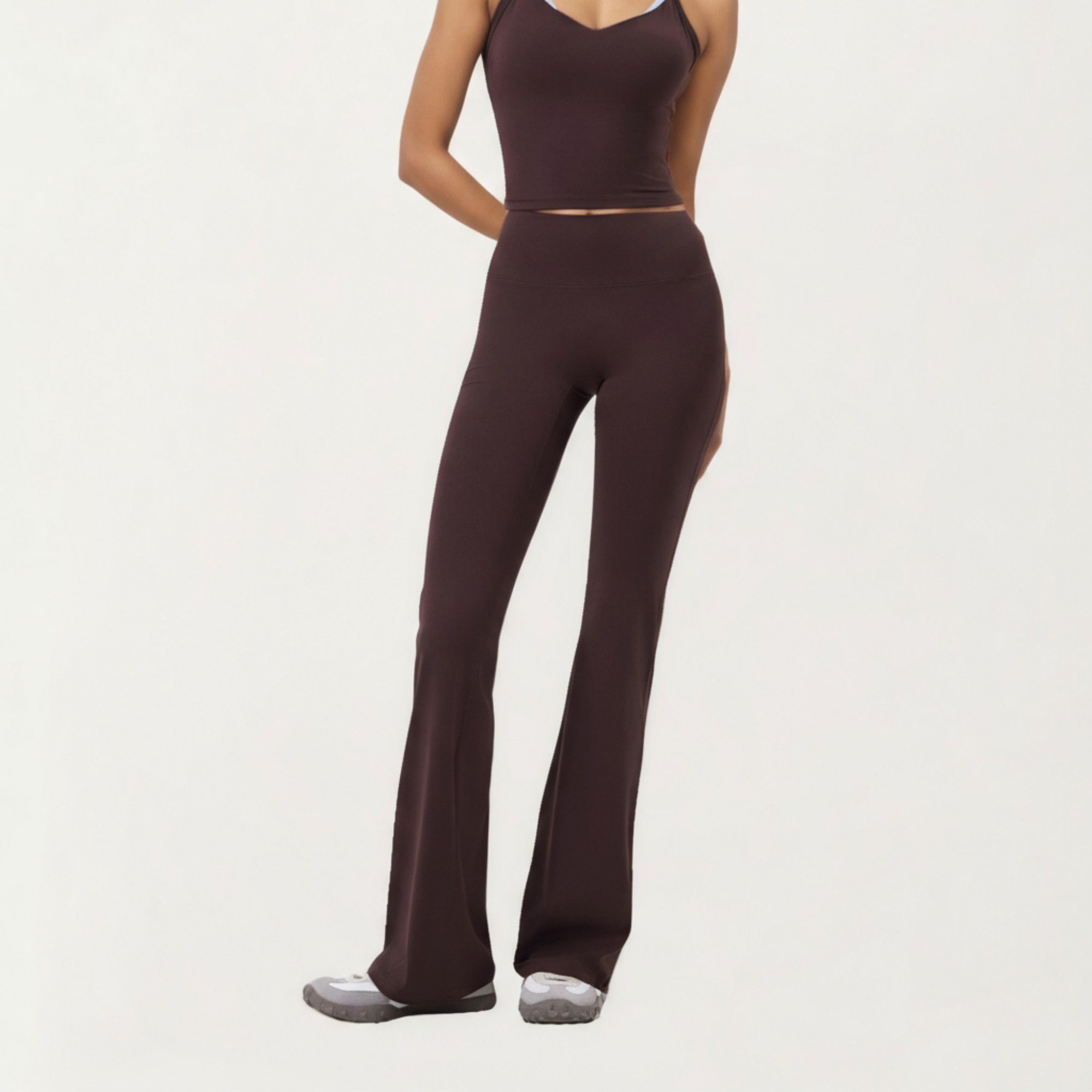 Anna-Kaci Active Women's High Waist Flare Sweatpants with Seamless Stretch Fit