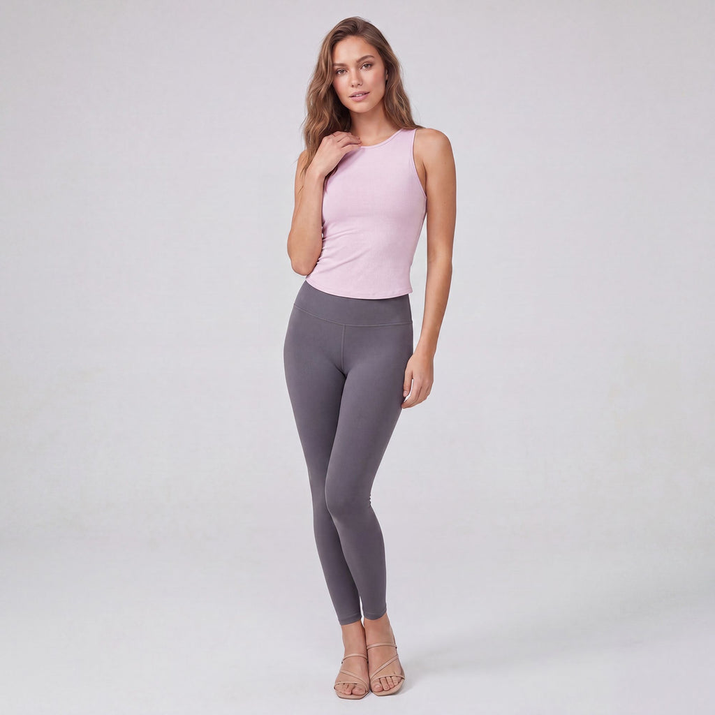 Sleeveless High Neck Cropped Yoga Tank Fitted Workout Activewear Top