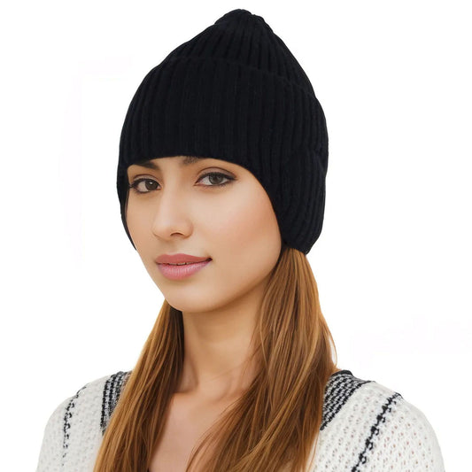 Alilang Warm Winter Knitted Beanie Hat with Earflap Daily Headwear Ski Mask for Men Women