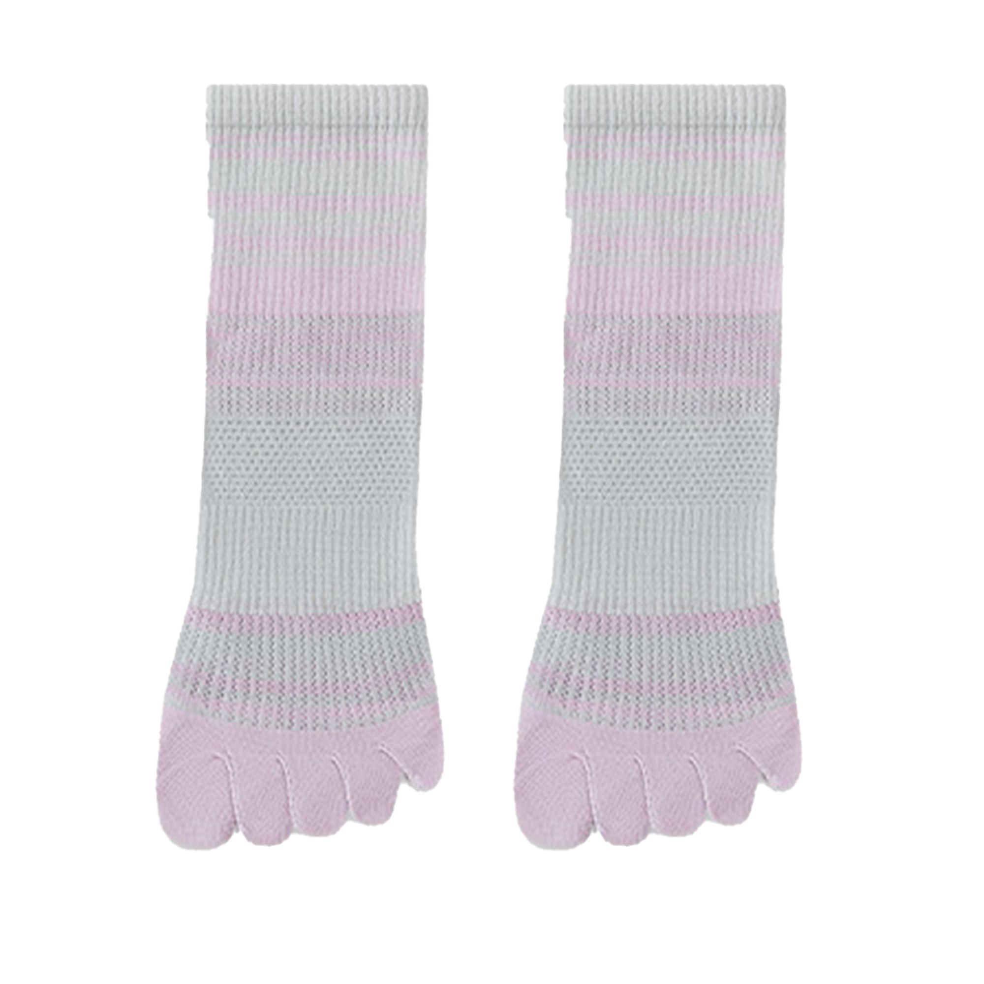 Anna-Kaci 2 Pairs Women's Breathable Five-Toe Socks with Arch Support and Anti-Odor Lycra Stretch for Casual or Active Wear