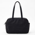 Lightweight Shoulder Tote Bag with Top Zipper and Exterior Side Pockets 12x8x3.5in