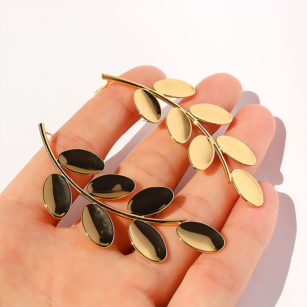 Women's Leaf Branch Drop Earrings