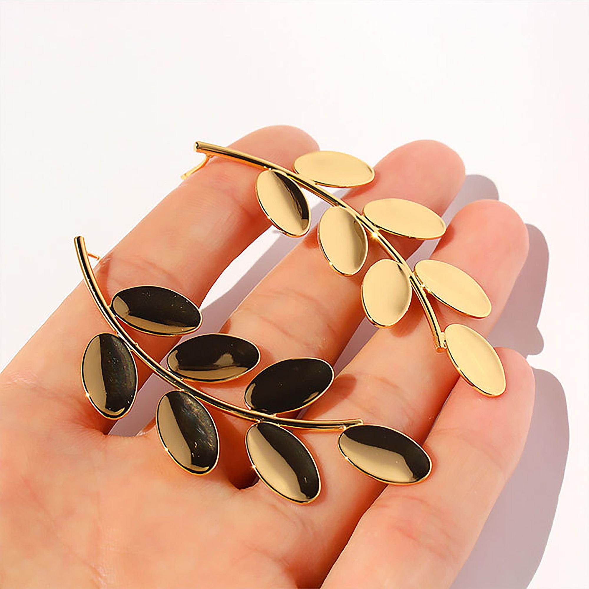 Women's Leaf Branch Drop Earrings