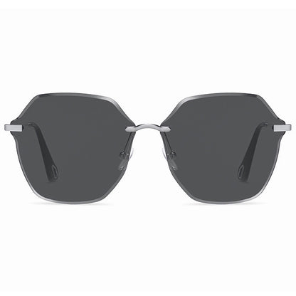 Anna-Kaci Women's Stylish Hexagonal Rimless Gradient Sunglasses for Fashion Looks