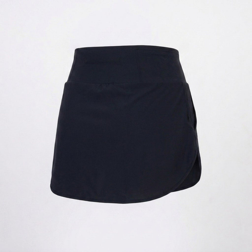 Anna-Kaci Active Women's High Waist Athletic Skort with Wide Waistband Curved Hem Smooth Stretch Knit and Built In Shorts