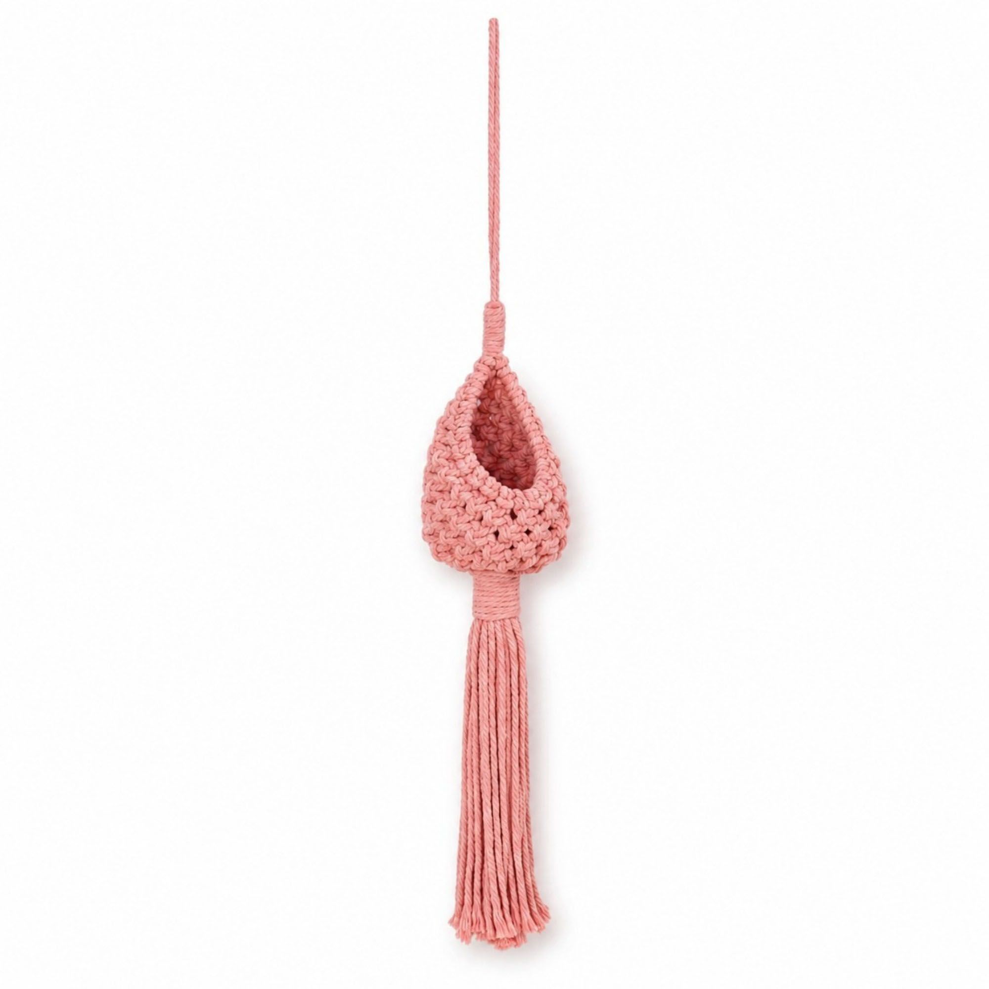 Cesta Colgante de Macramé con Borla de Anillo de Madera para Plantas y Almacenamiento del Hogar