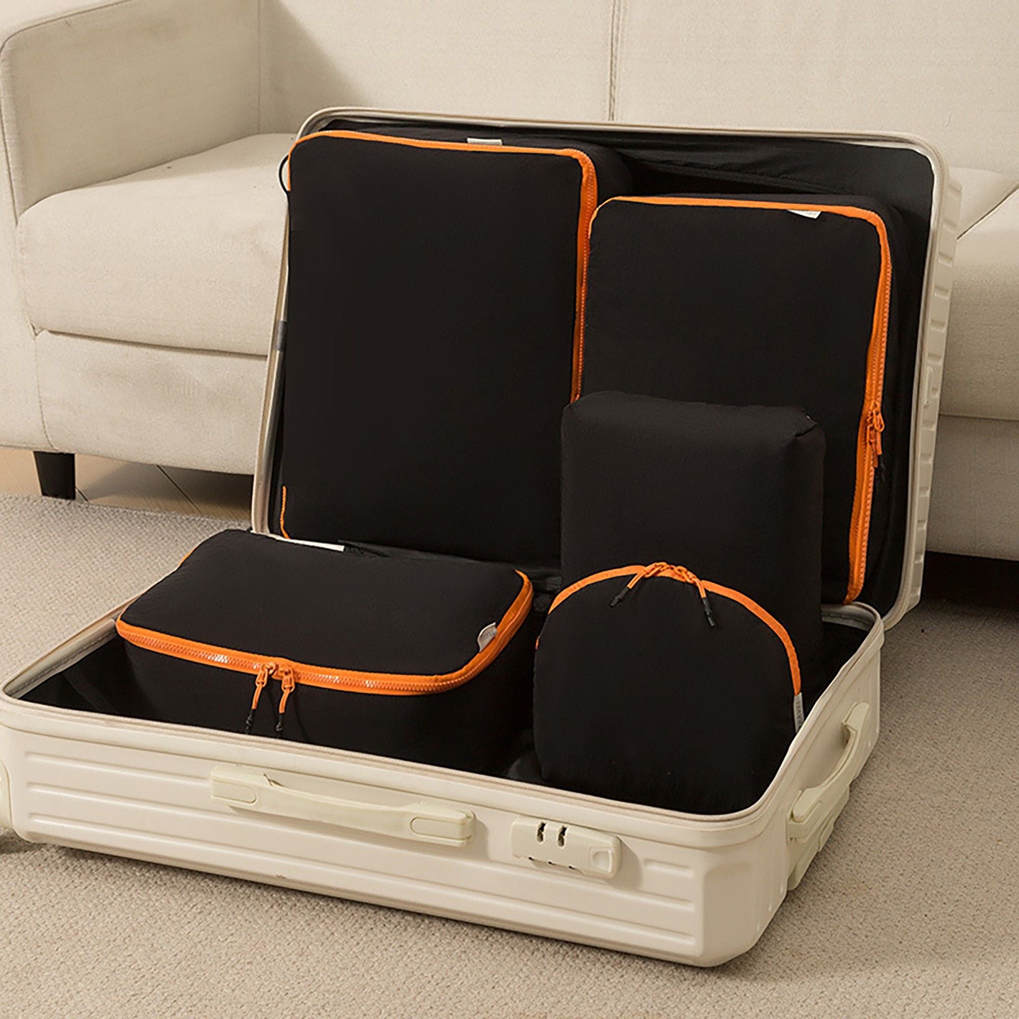 Travel Packing Cube Set Lightweight Zipper Storage Bags Luggage Organizer Multi Size Clothing Packing Set
