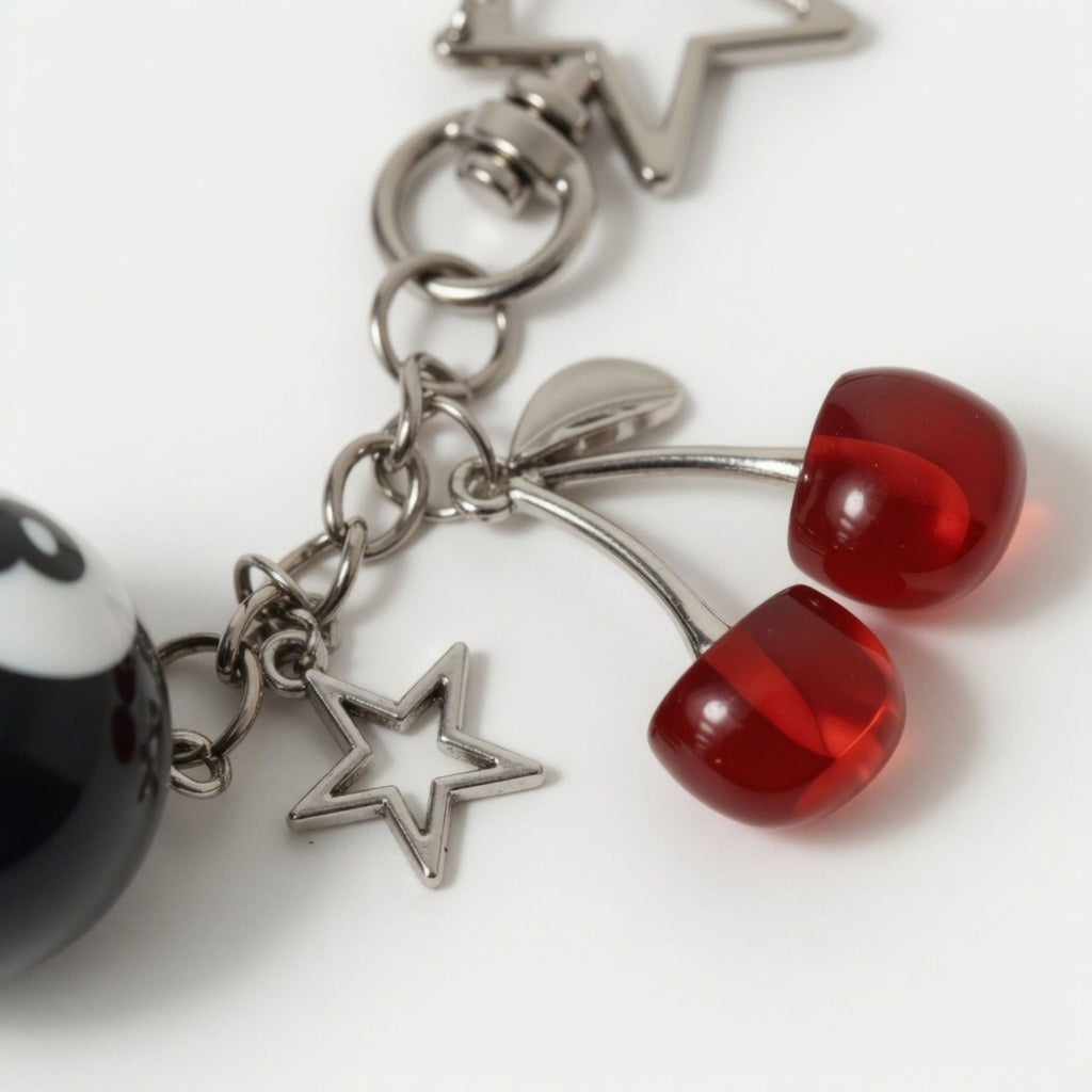 Dice Charm Keychain with Multi Dice Pendant Set Game Theme Bag Charm Key Ring Accessory