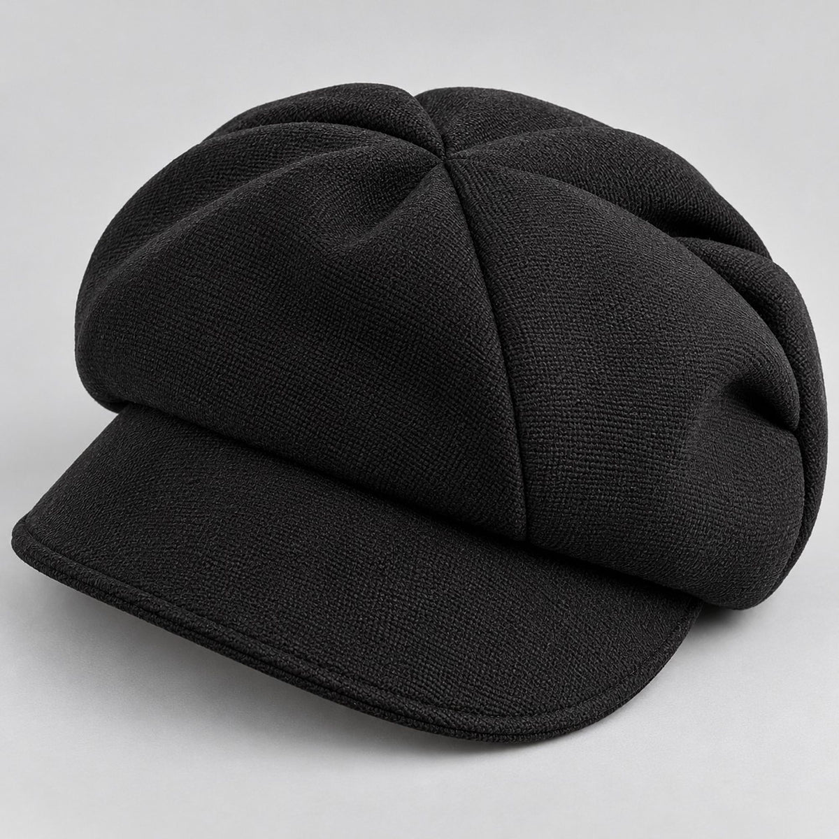 Textured Newsboy Cap with Rounded Panel Crown